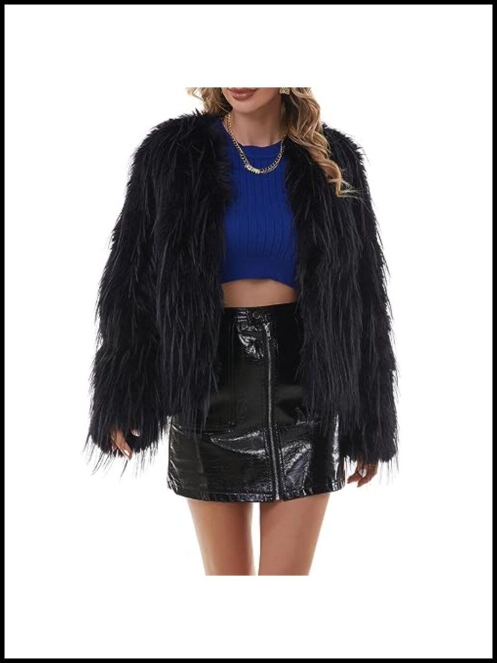 Faux Fur Coat Women's Shaggy Long Sleeve Warm Winter Jacket